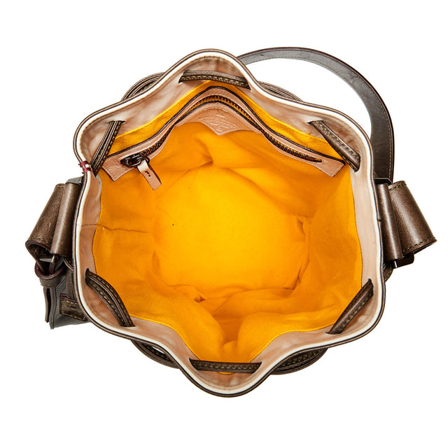 WOMEN'S BLOOP LEATHER BUCKET BAG